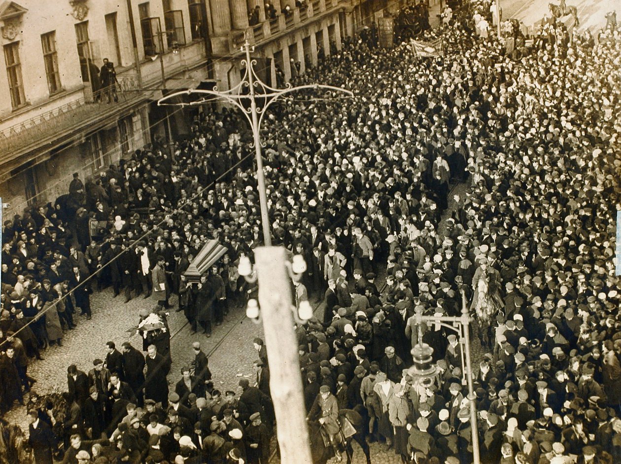 Begravelsesoptog af digteren Valery Bryusov, Moskva, USSR, 12. oktober 1924 af Unbekannt