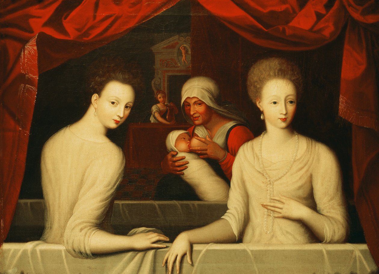 Gabrielle dEstrées og en af hendes søstre, hertuginde de Villars, slutningen af 1500-tallet af Unbekannt