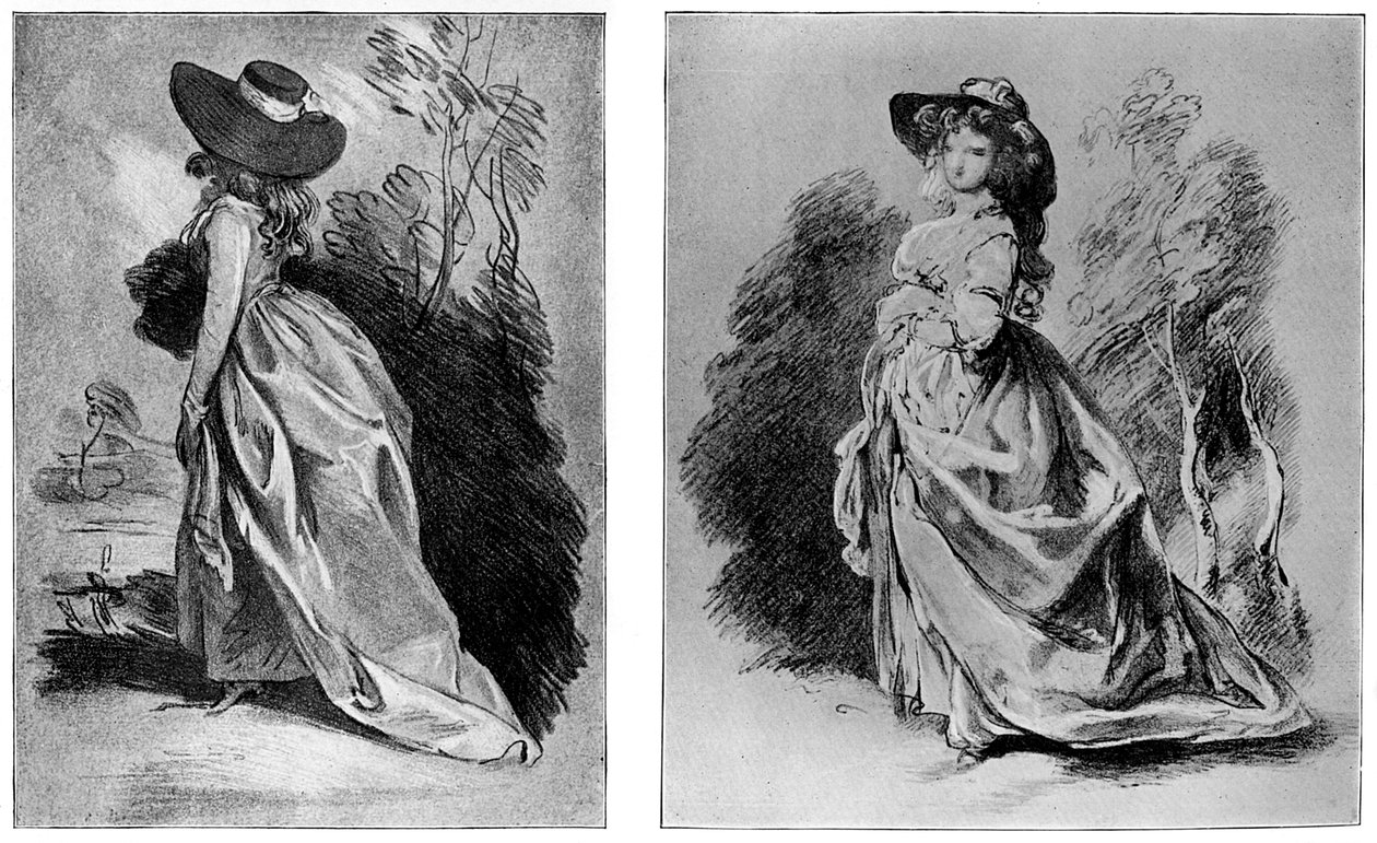 Gainsboroughs studerer for sit berømte portræt af hertuginden af Devonshire, c1787 1901 af Unbekannt
