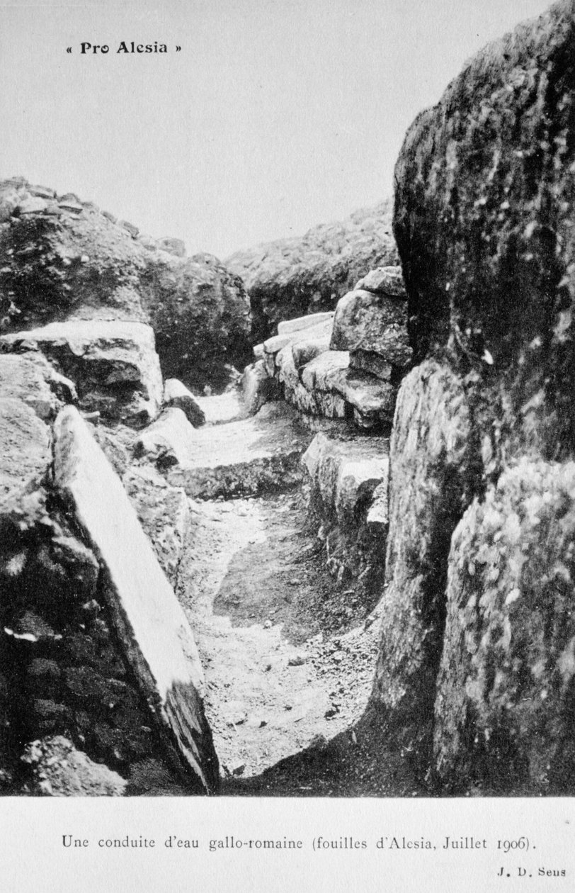 Gallo-romersk vandledning, udgravninger af Alesia, juli 1906 af Unbekannt