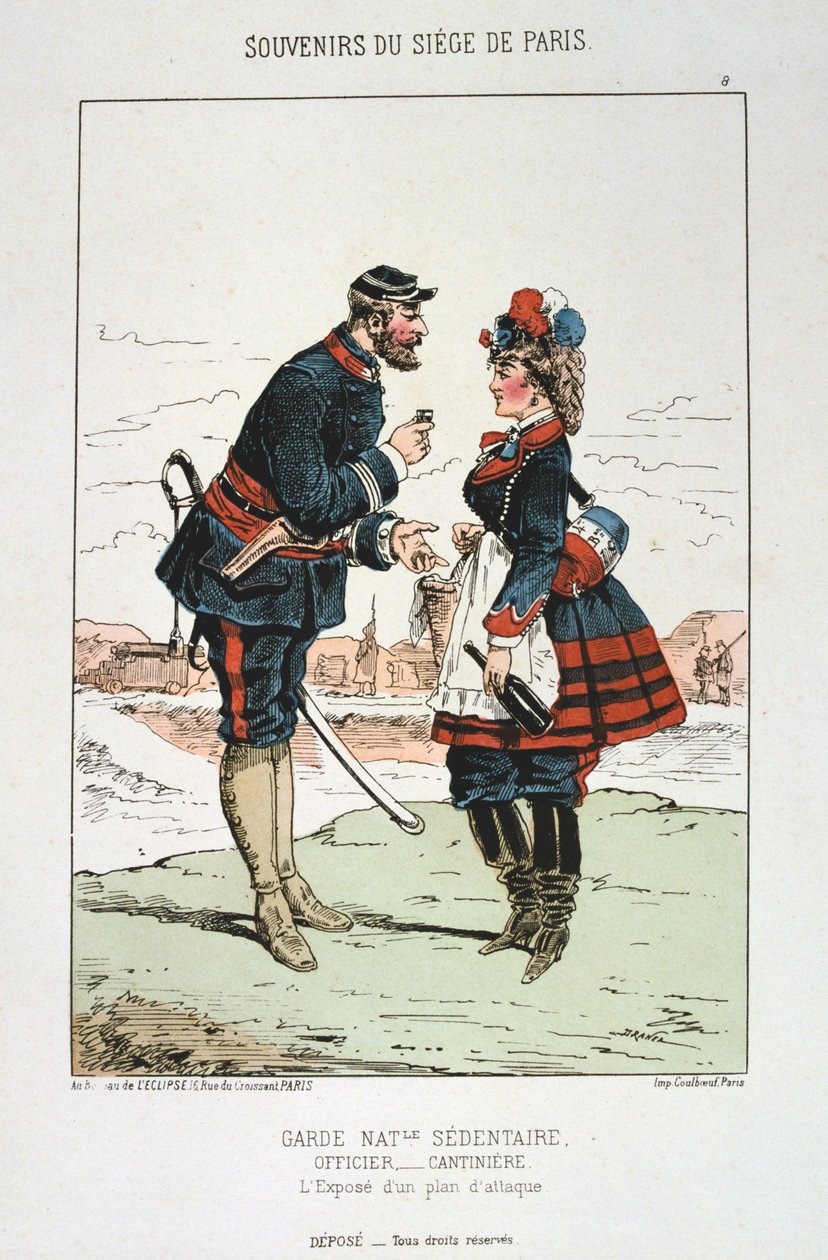 Stillesiddende nationalgarde - Cantinière-officer, belejring af Paris, 1870-1871 af Unbekannt