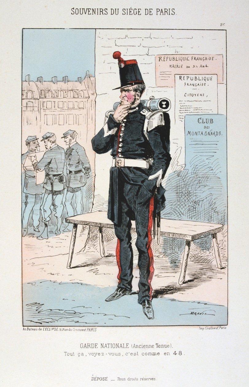 Garde Nationale gammel kjole, belejring af Paris, fransk-preussisk krig, 1870-1871. af Unbekannt