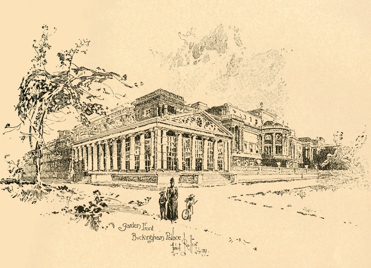 Havefront, Buckingham Palace, Westminster, London, c1890. af Unbekannt