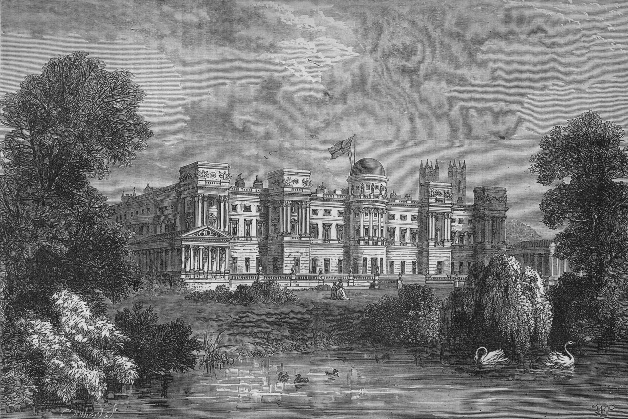 Havefronten til Buckingham Palace, Westminster, London, c1875 1878 af Unbekannt