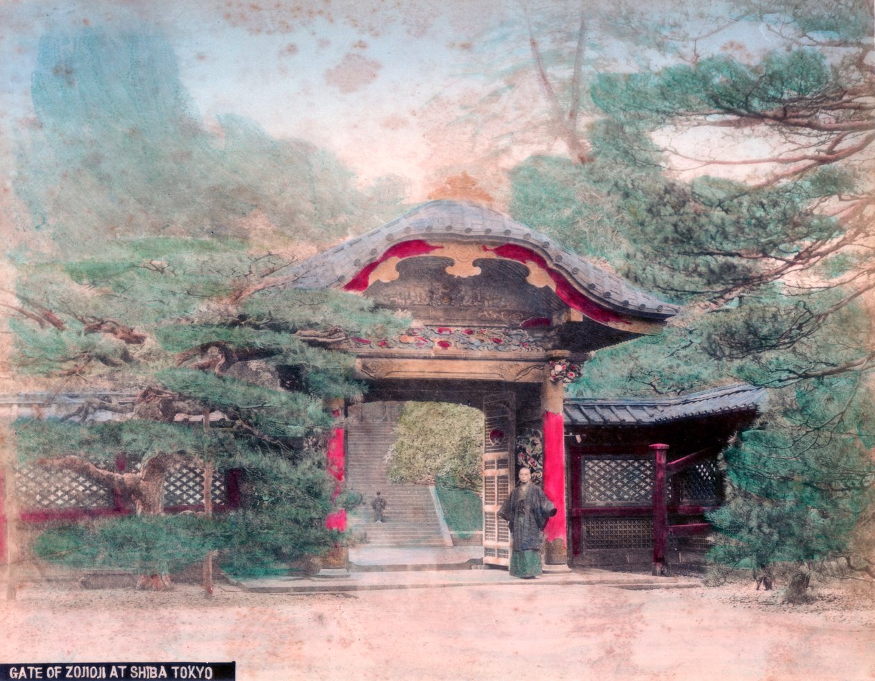 Porten til Zojoji Buddhist Temple, Shiba Park, Tokyo af Unbekannt