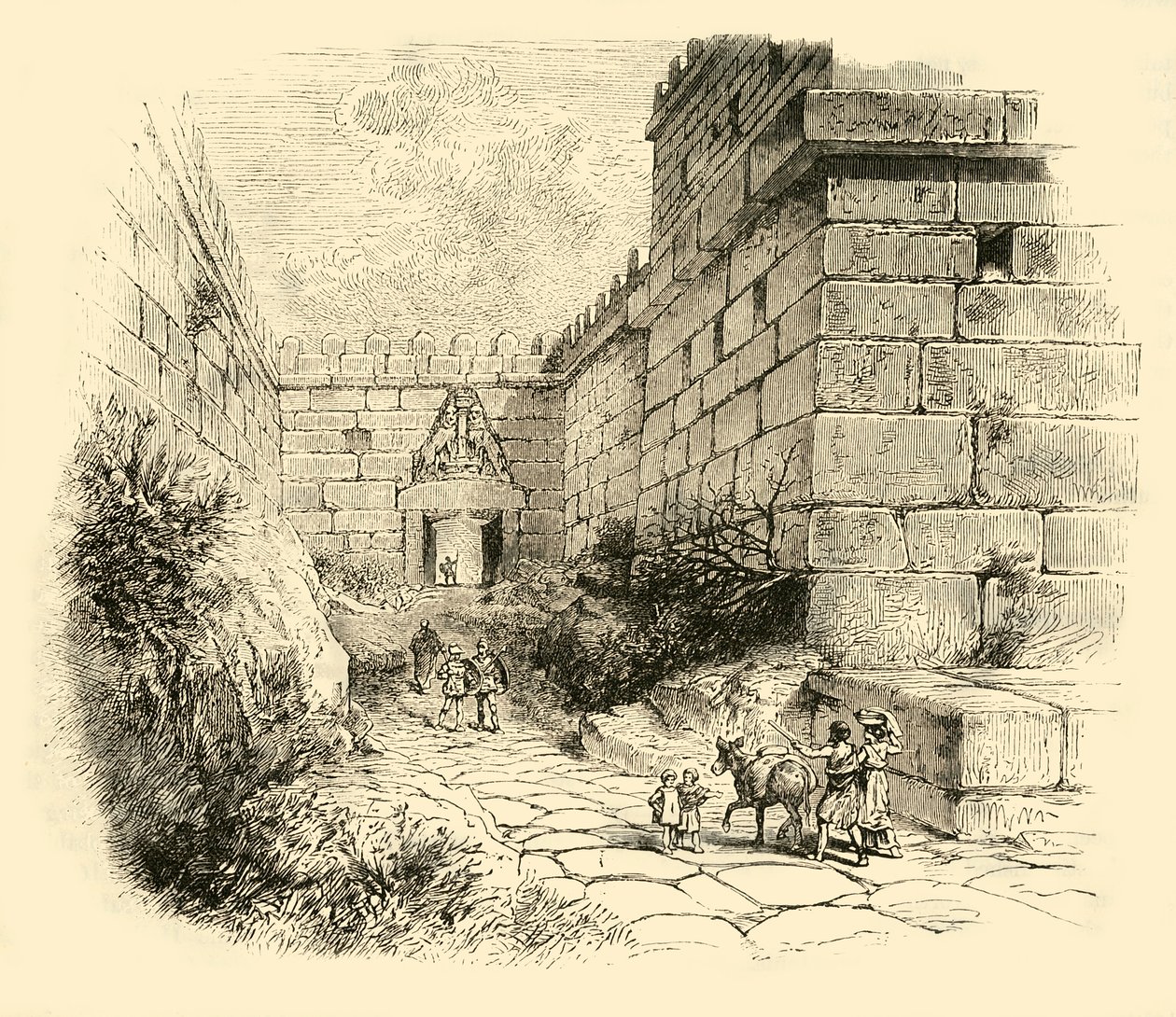 Løvernes port i Mykene, 1890. af Unbekannt
