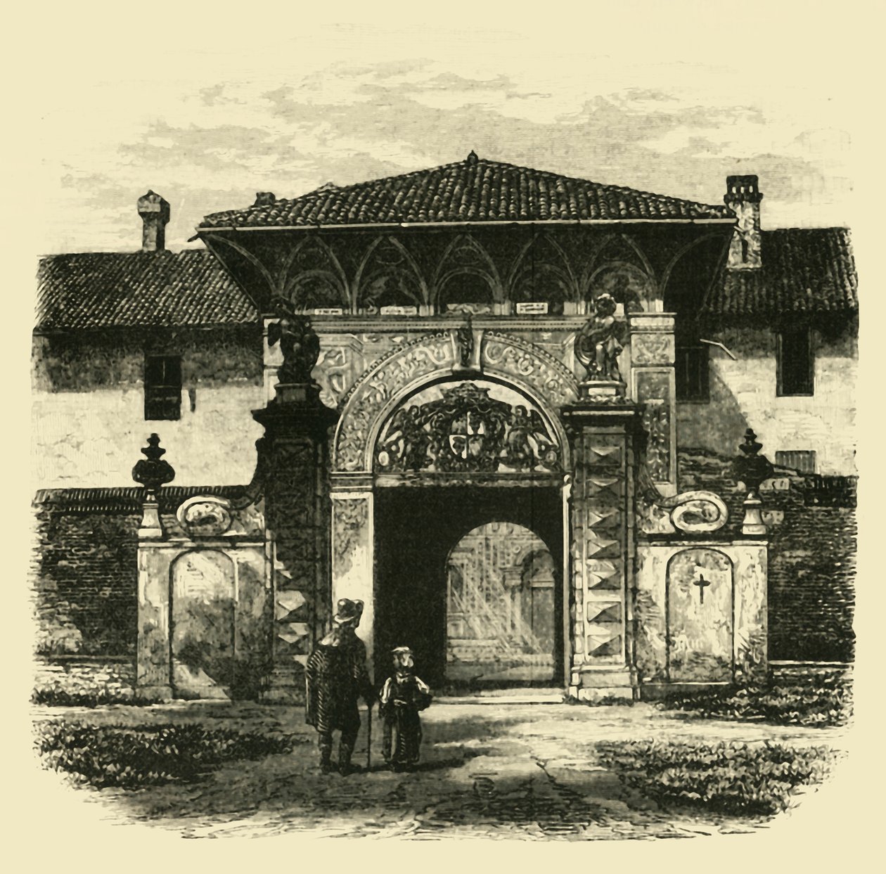 Porten til Certosa, Pavia, 1890. af Unbekannt