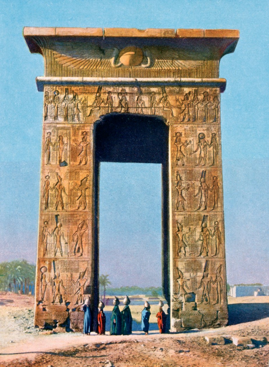 Porten til tempelkomplekset i Karnak, Luxor, Egypten, det 20. århundrede af Unbekannt