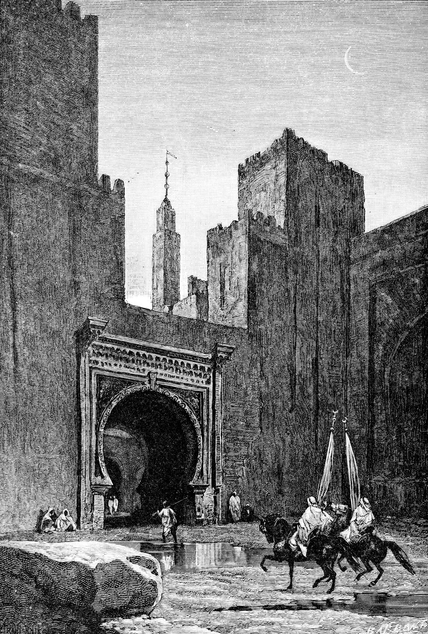 Porten til kasbah, Fez, Marokko, 1895 af Unbekannt