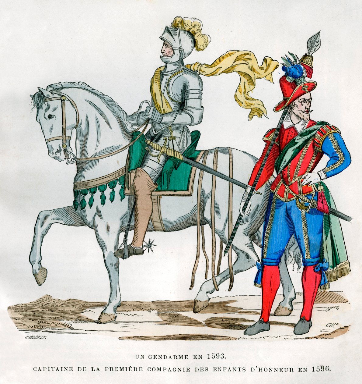 Gendarme, 1583, og kaptajn for 1st Company of the Enfants dHonneur, 1596 1882-1884 af Unbekannt
