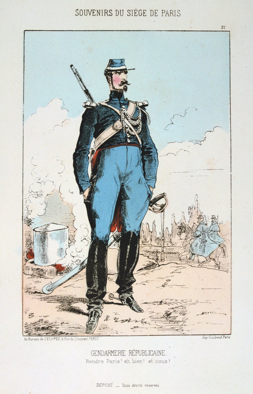 Gendarmerie Republicaine, belejring af Paris, fransk-preussisk krig, 1870-1871. af Unbekannt