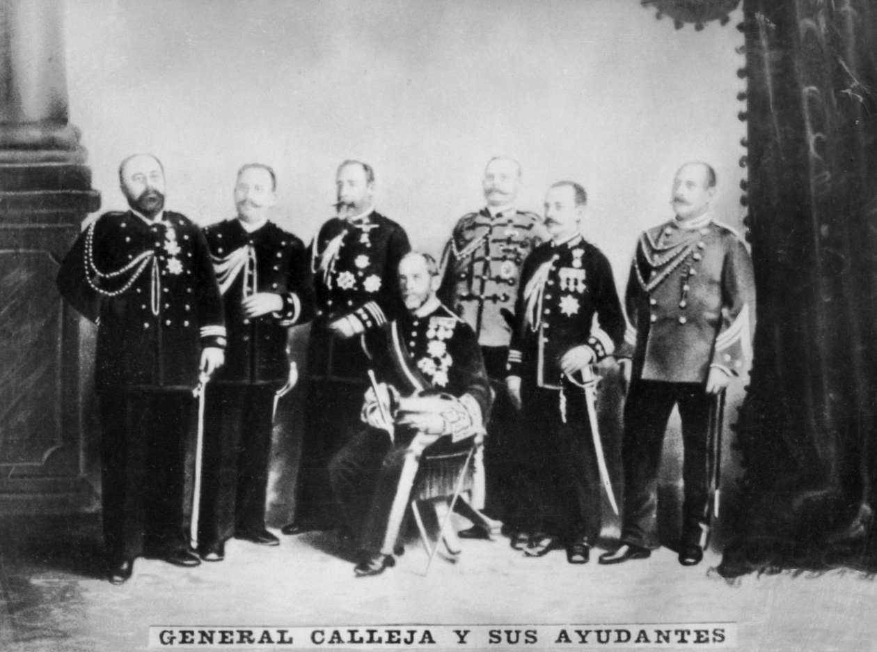 General Calleja og hans stab, c1910 af Unbekannt