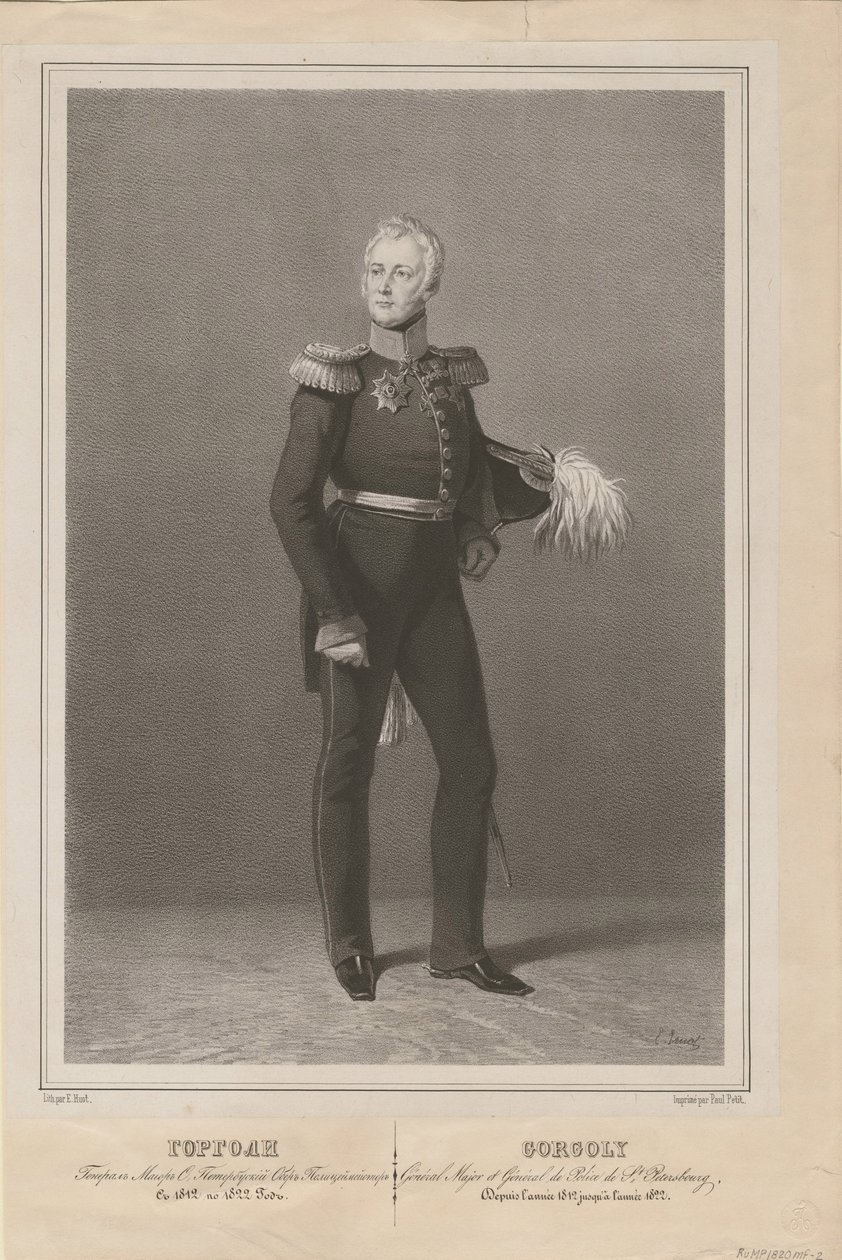 General Ivan Savvich Gorgoli, chefen for St. Petersborgs politi, 1822 af Unbekannt