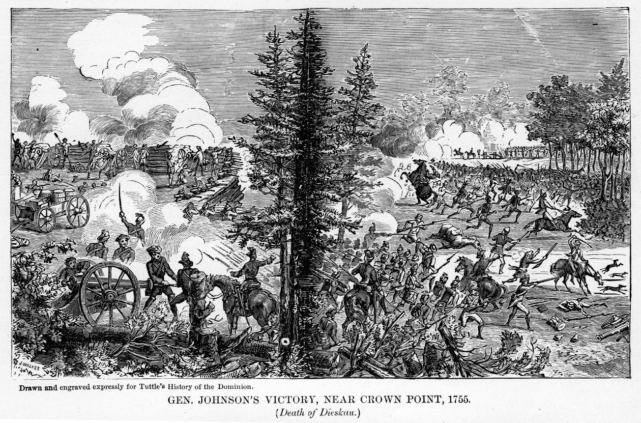 General Johnsons Victory, nær Crown Point, 1755, 1877 af Unbekannt