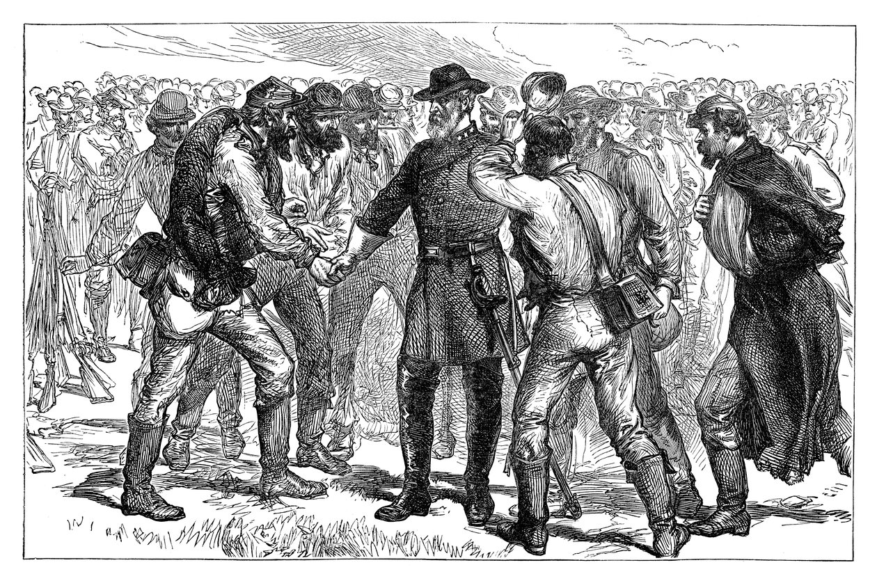 General Lee tager afsked med sine soldater, 1865 sidst i det 19. århundrede af Unbekannt