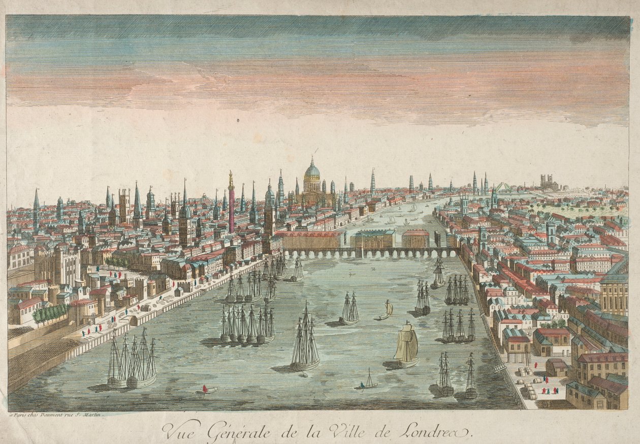 General View of London, 1700-tallet. af Unbekannt