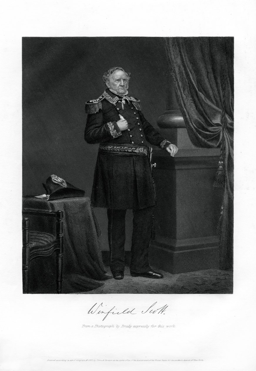 General Winfield Scott, general, diplomat og præsidentkandidat fra den amerikanske hær, 1862-1867 af Unbekannt