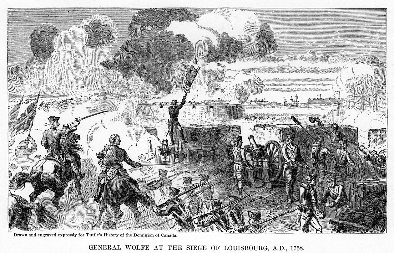 General Wolfe ved belejringen af Louisbourg, AD 1758, 1877 af Unbekannt