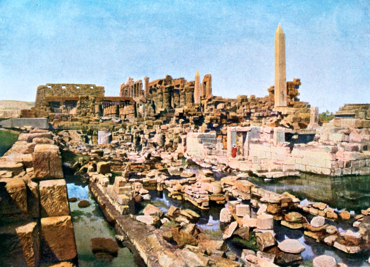 Generelt billede af Amun-Res store tempel, Karnak, Luxor, Egypten, 20. århundrede af Unbekannt