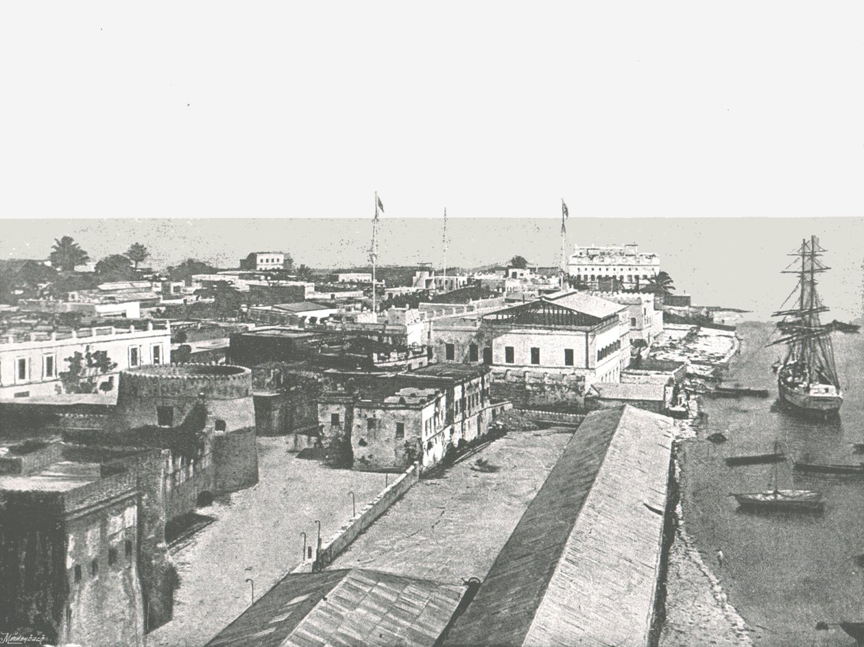 Generelt billede af hovedstaden Zanzibar, 1895. af Unbekannt