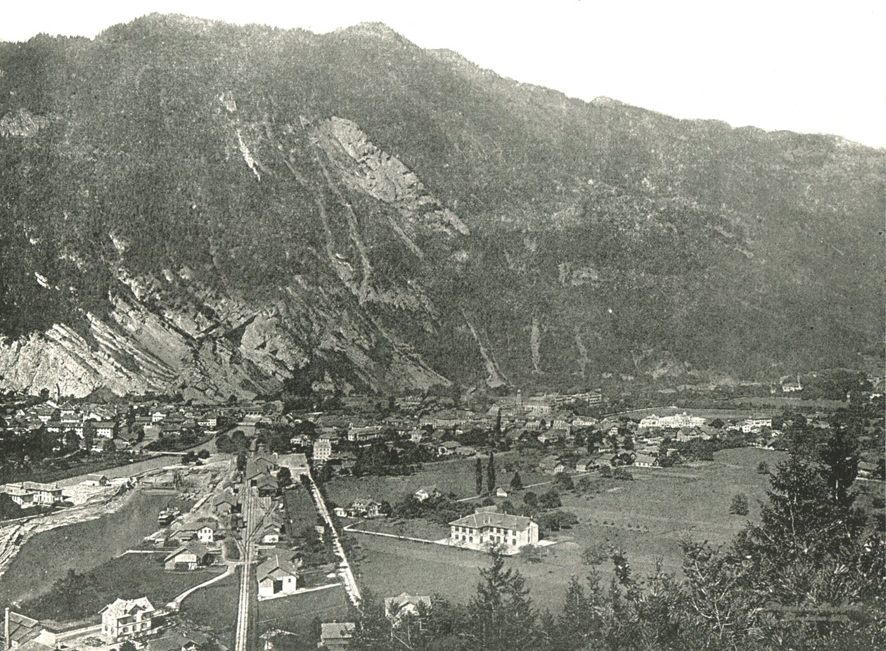 Generelt billede af byen Interlaken, Schweiz, 1895. af Unbekannt