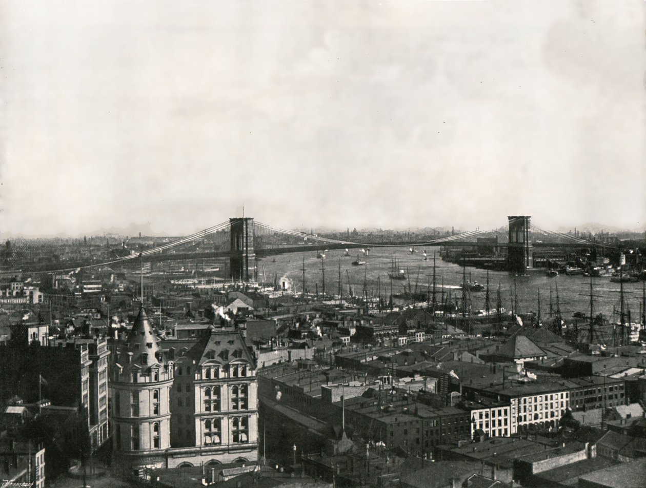 Generelt billede, der viser Brooklyn Bridge, New York, USA, 1895. af Unbekannt