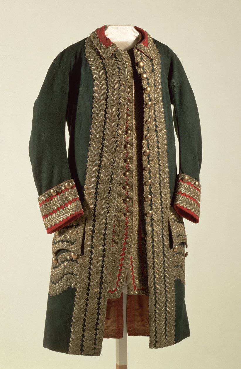 Generaluniform, tilhørende Alexander Suvorov (1729-1800), slutningen af det 18. århundrede (uldstof og silke dekoreret med guldtråd) af Unbekannt