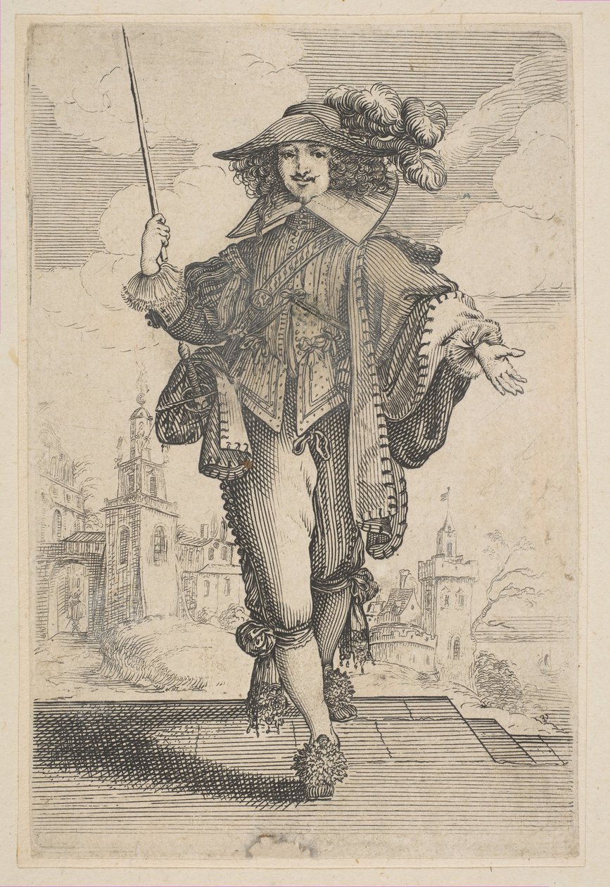 Gentleman Holding a Crop, 1629. af Unbekannt