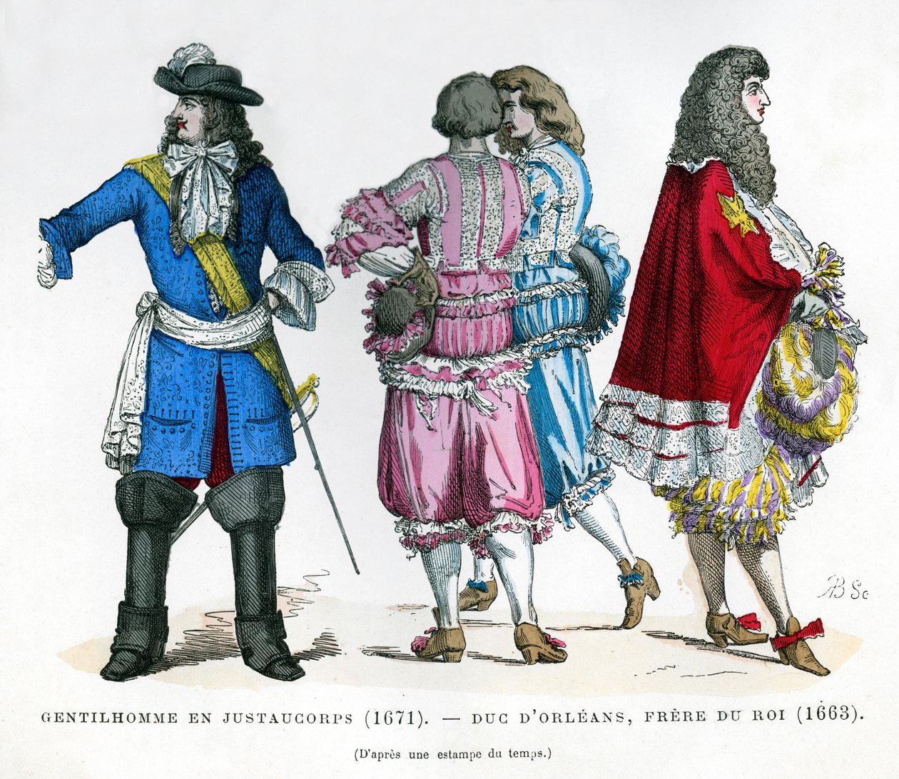 Herredragt og hertugen af Orleans, bror til kong Louis XIV, 1663 1882-1884 af Unbekannt