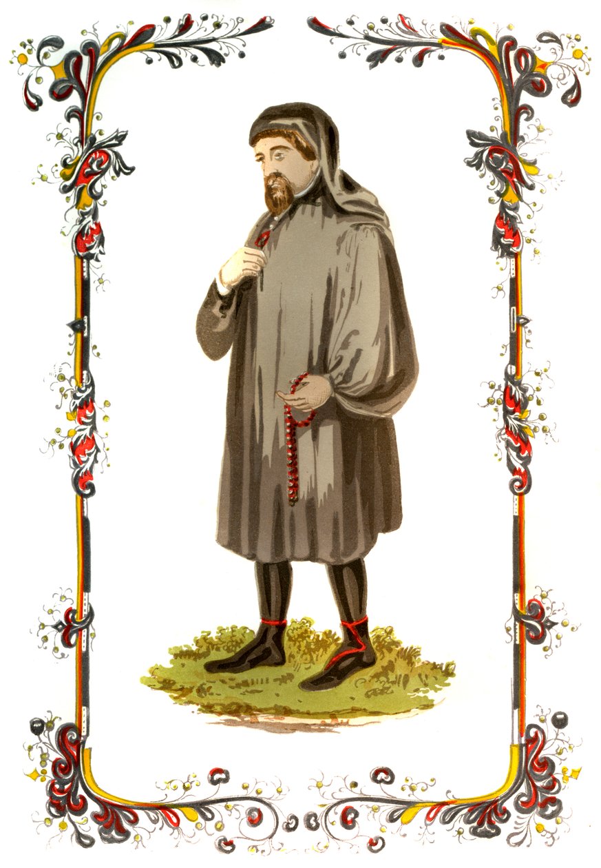 Geoffrey Chaucer, engelsk forfatter, digter, filosof, bureaukrat og diplomat fra det 14. århundrede, c1850 af Unbekannt