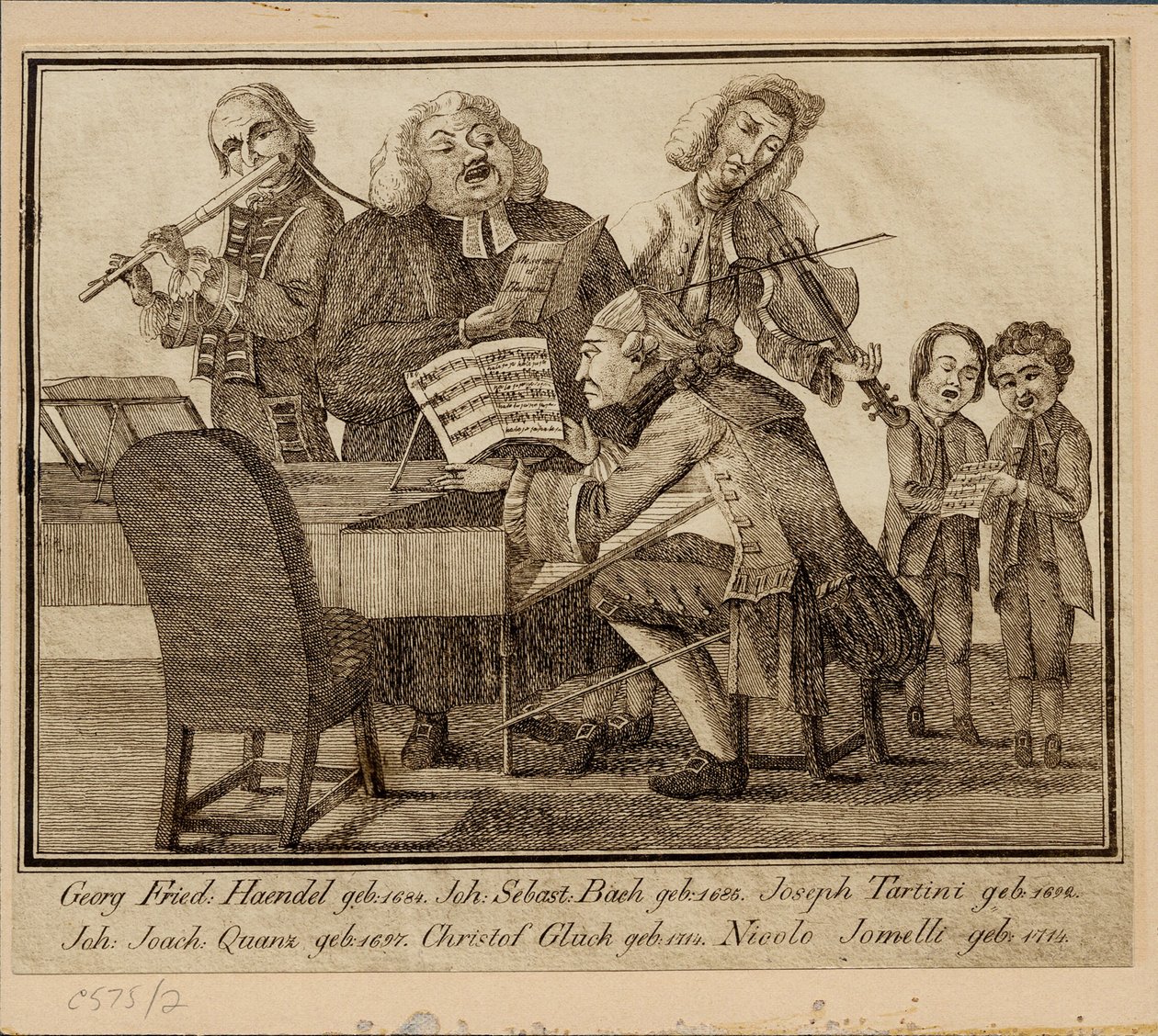 Georg Friedrich Haendel, Johann Sebastian Bach, Giuseppe Tartini, Johann Joachim Quantz, Christoph W af Unbekannt