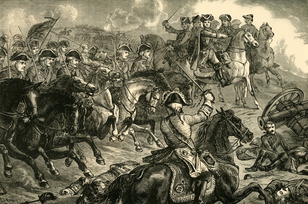George II, i slaget ved Dettingen, 27. juni 1743, 1890. af Unbekannt