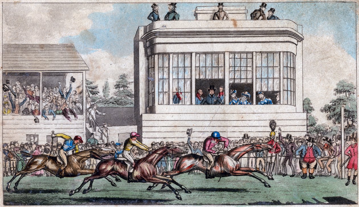 George IV og hertugen af York, The Royal Stand, Ascot, begyndelsen af det 19. århundrede af Unbekannt