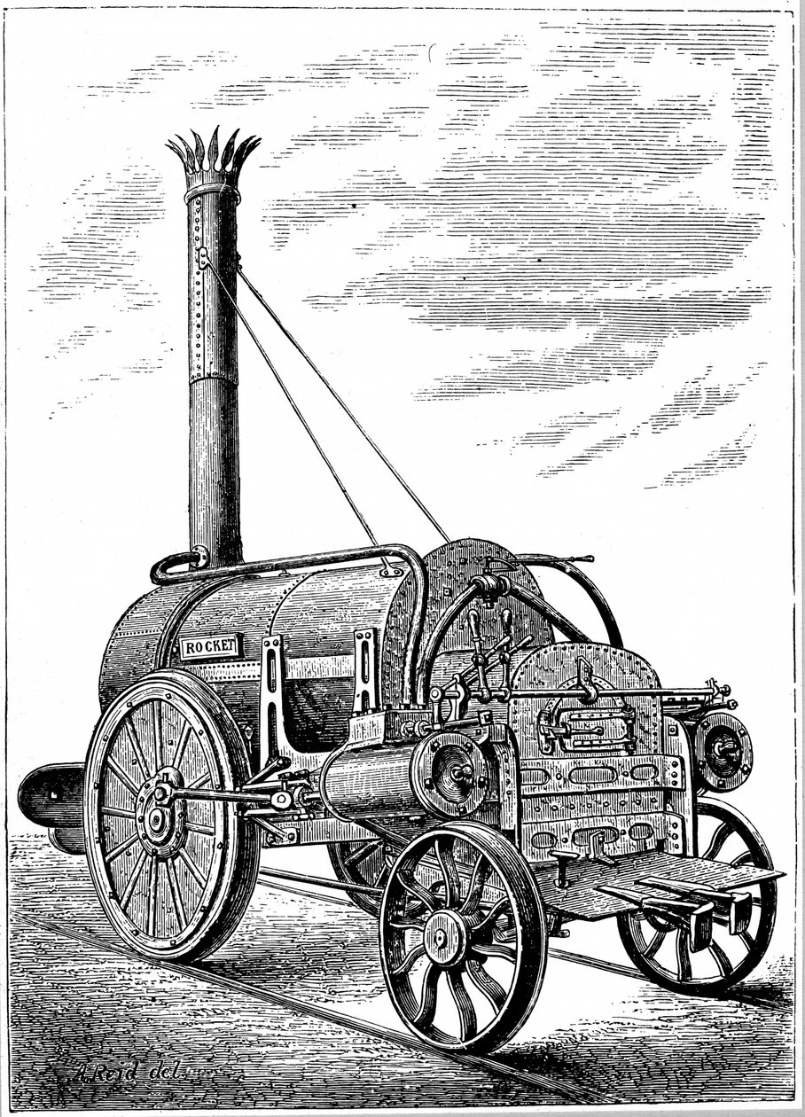 George Stephensons lokomotiv Rocket, c1875 af Unbekannt
