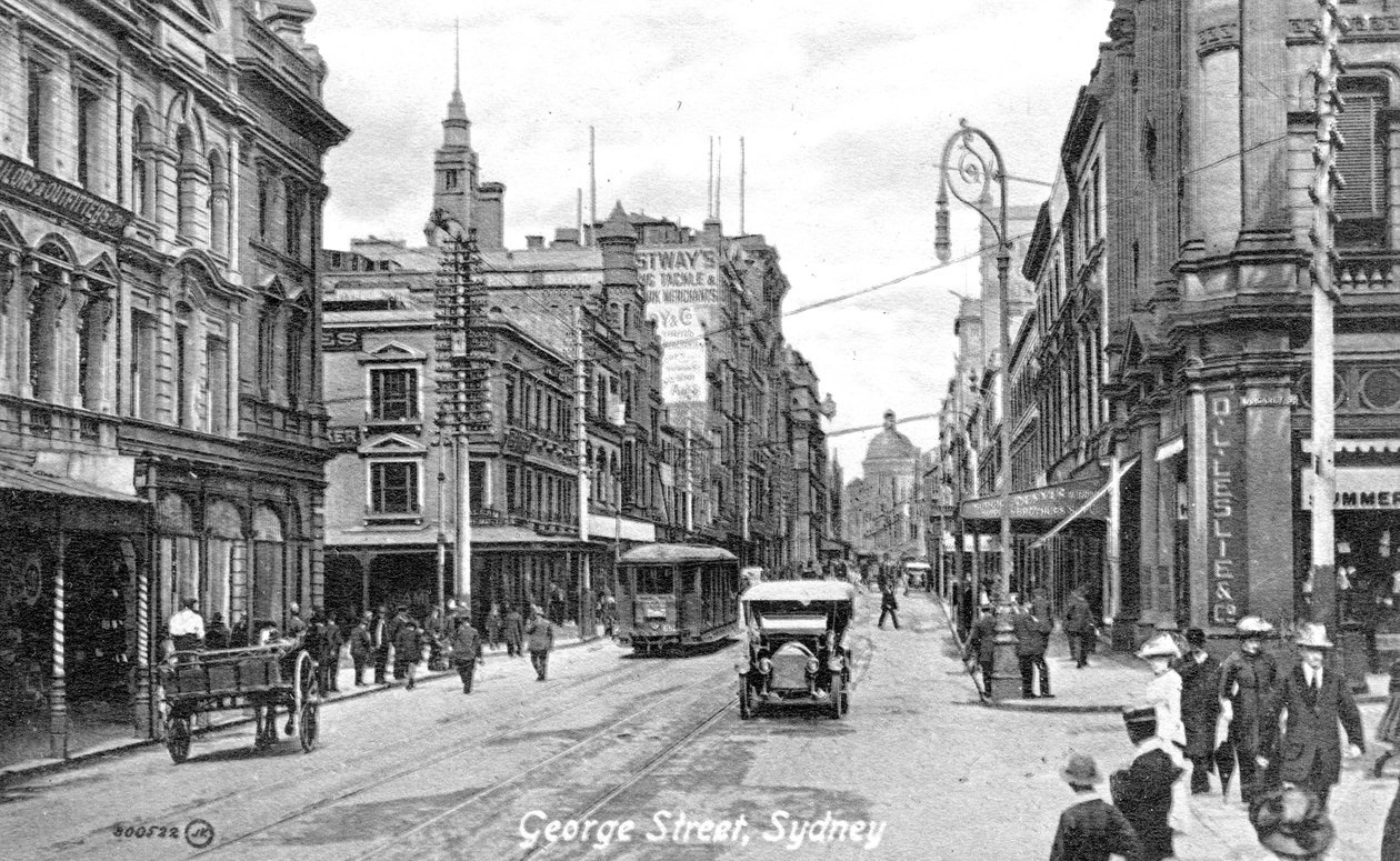George Street, Sydney, Australien, omkring 1900-tallet af Unbekannt
