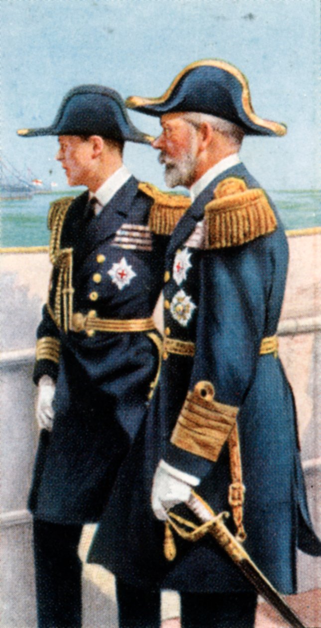 George V og prinsen af Wales gennemgår flåden, 26. juli, 1924, c1935 af Unbekannt