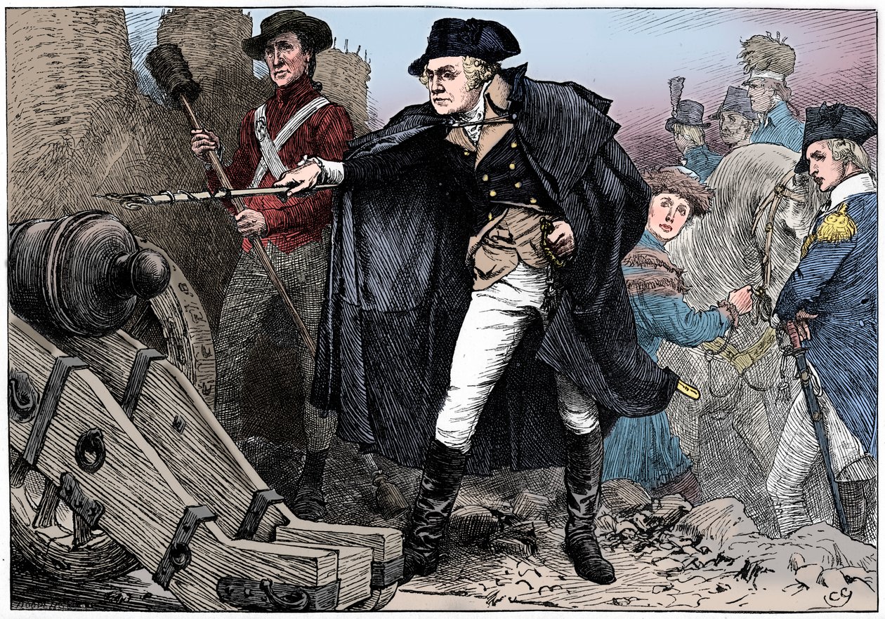 George Washington ved belejringen af Yorktown, Virginia, 1781 c1880 af Unbekannt