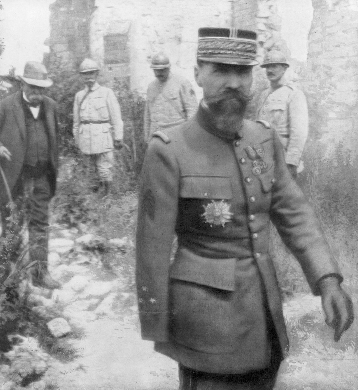 Georges Clemenceau og general Gouraud, 6. juli 1918 af Unbekannt