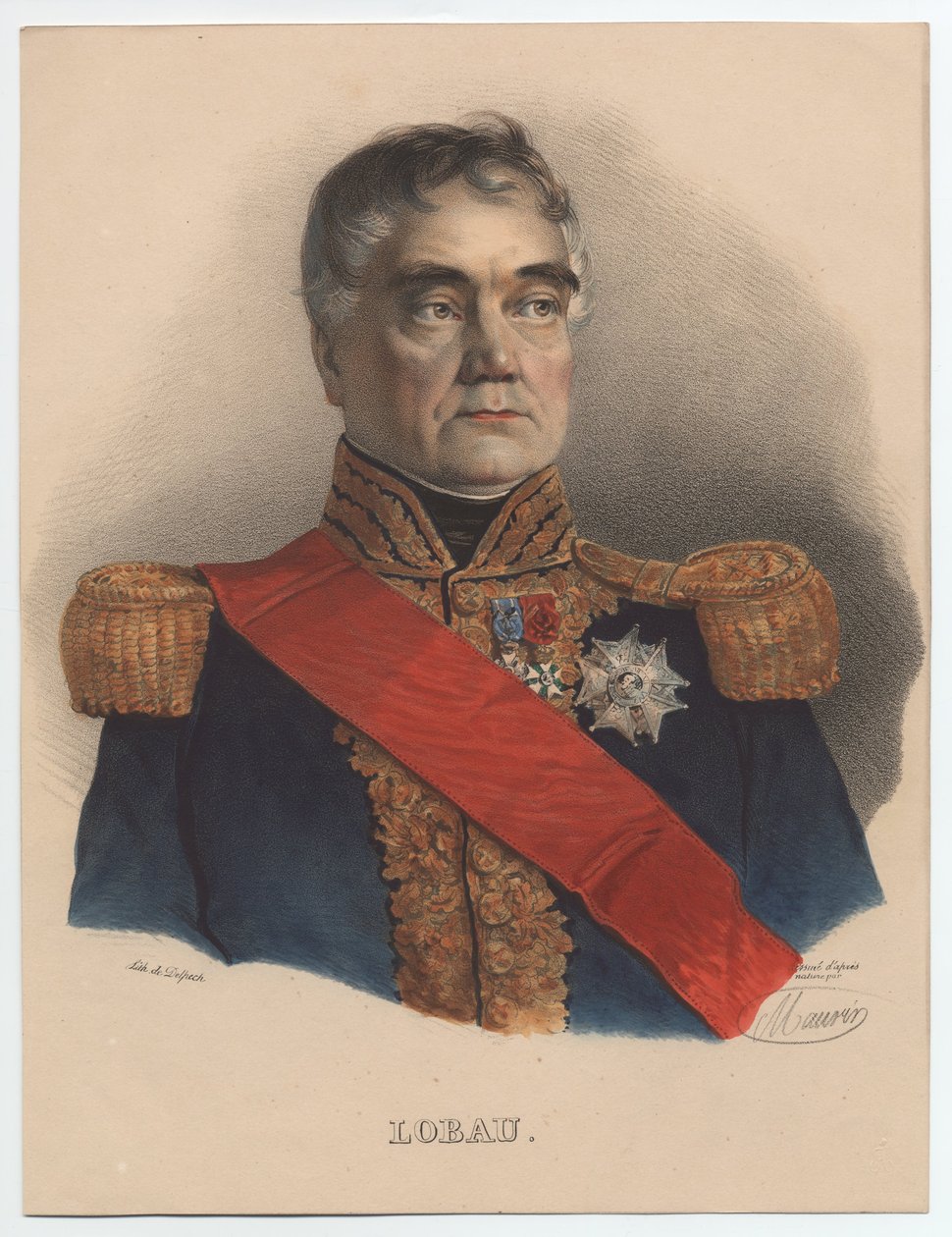 Georges Mouton de Lobau 1770-1838, marskal af Frankrig, 1835 af Unbekannt