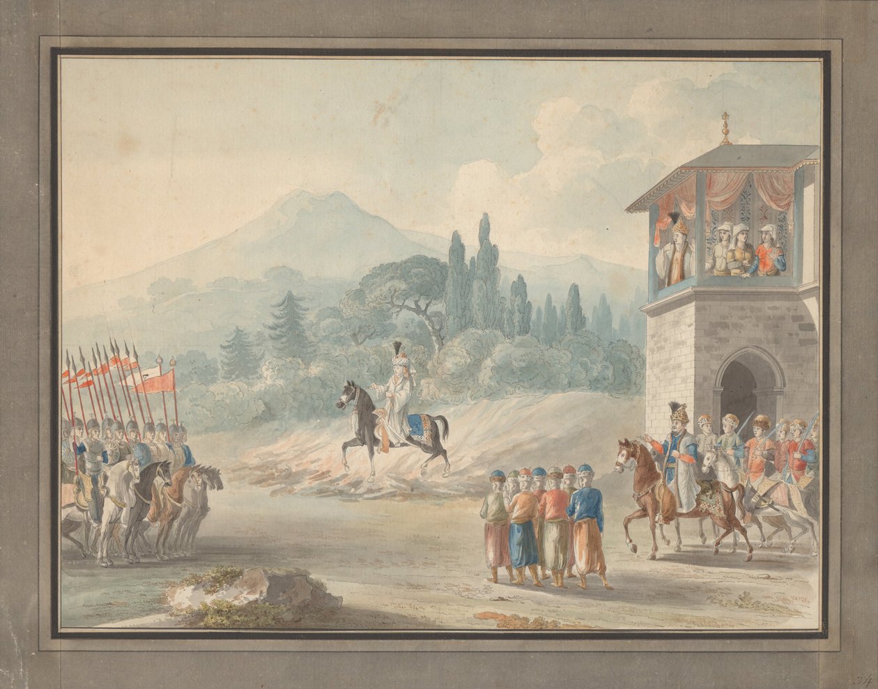 Georgisk kavalerigennemgang, ca. 1780 af Unbekannt