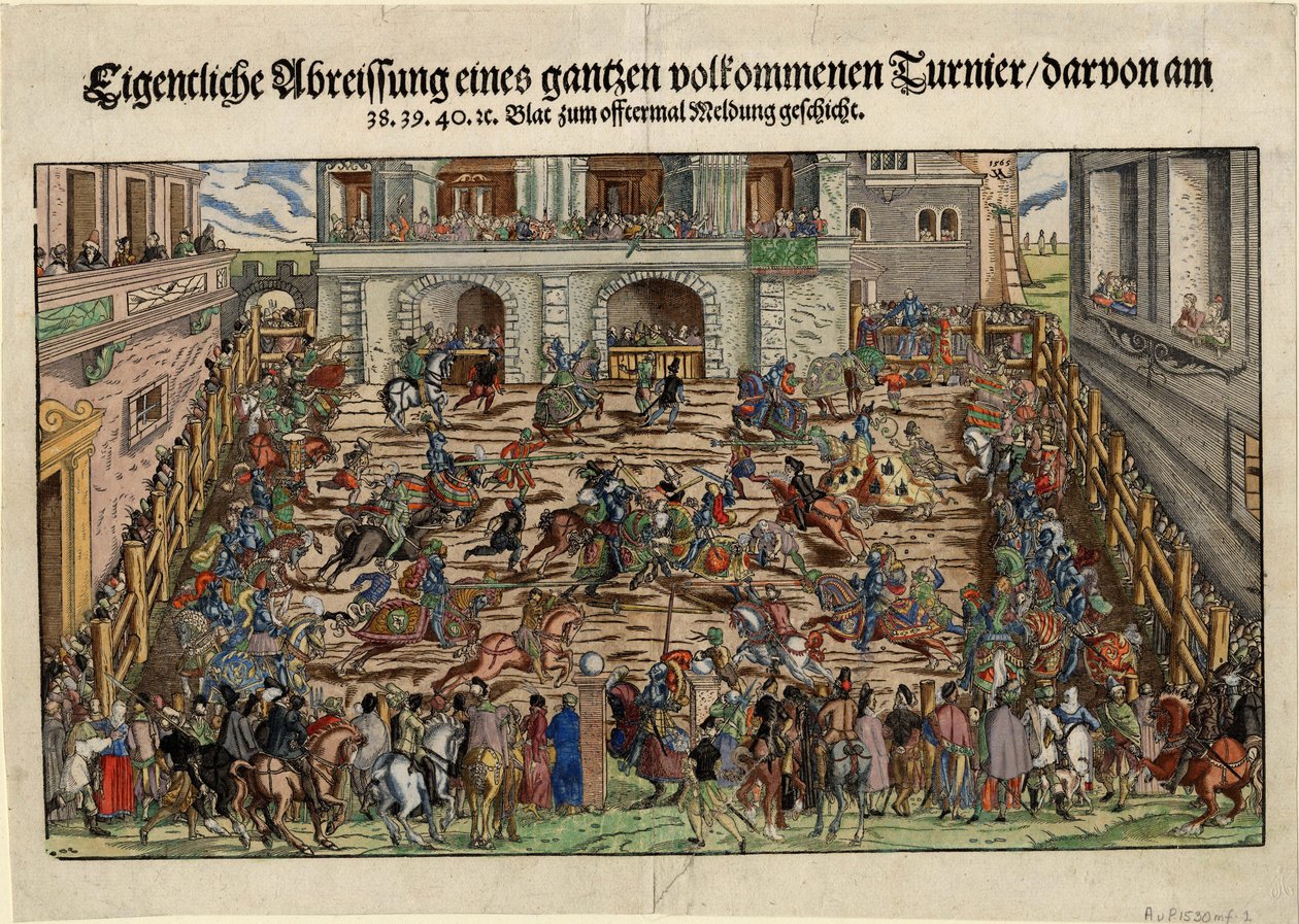 Tysk ridderturnering, ca 1530 af Unbekannt