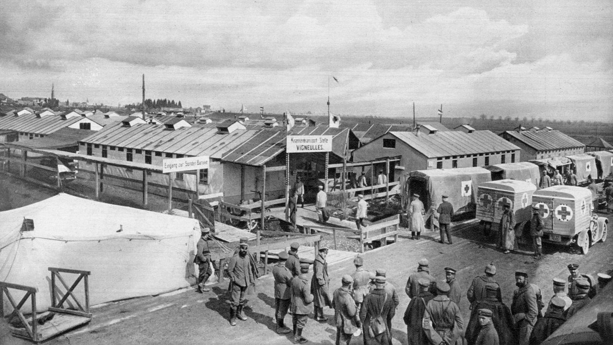 Tysk bandagestation i Vigneulles, Lorraine, Frankrig, Første Verdenskrig, 1915 af Unbekannt
