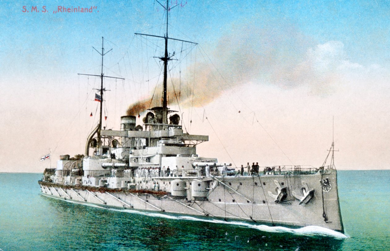 Tysk slagskib Rheinland, c1910-1918 af Unbekannt