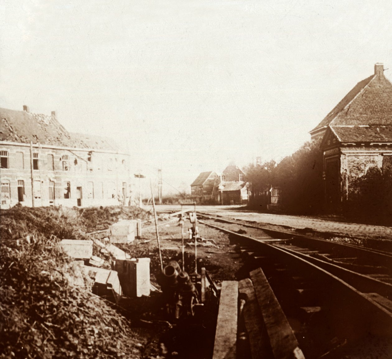 Tyske kanoner, Roeselare, Flandern, Belgien, c1914-c1918 af Unbekannt