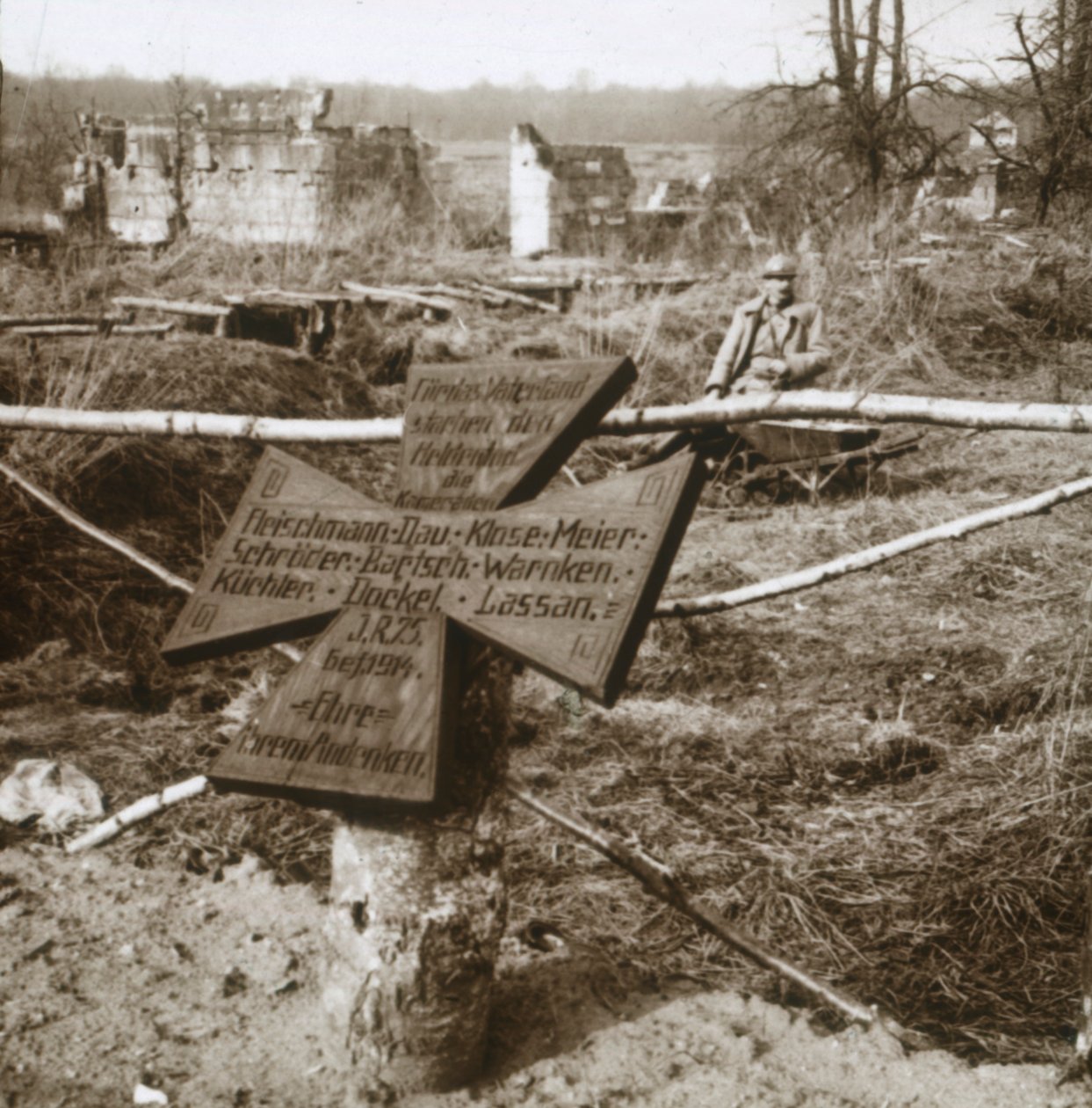 Tysk fællesgrav, c1914-c1918 af Unbekannt