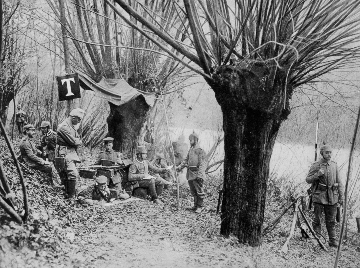 Tysk felttelefonstation, Aisne, Frankrig, Første Verdenskrig, 1915 af Unbekannt