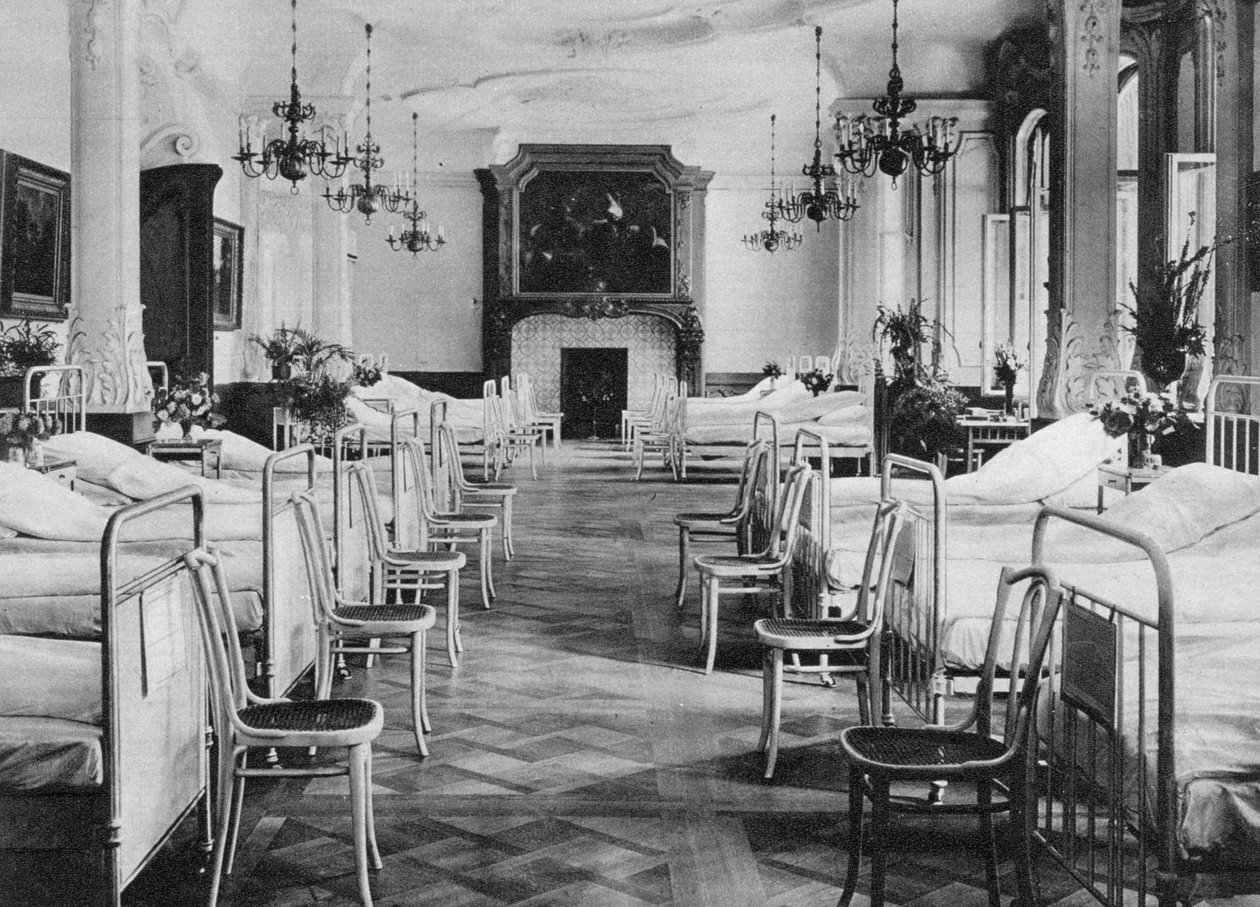Tysk hospitalskollegie for soldater, Frankfurt am Main, Tyskland, Første Verdenskrig, 1915 af Unbekannt
