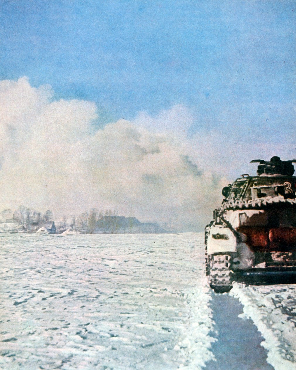 Tysk kampvognskamp i sneen, Rusland, januar 1943 af Unbekannt
