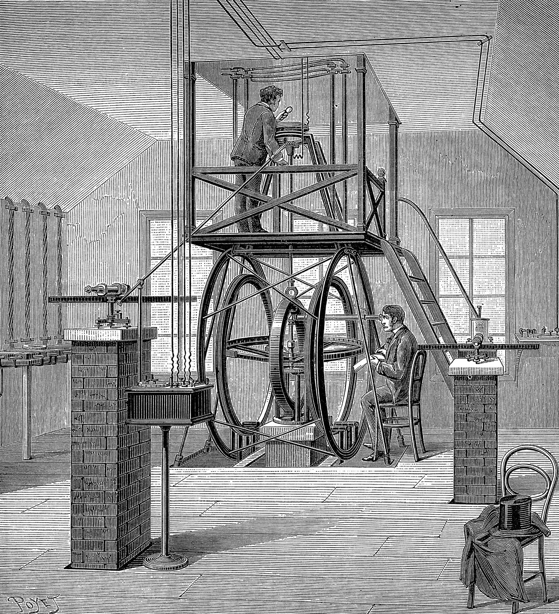 Kæmpegalvanometer i fysiklaboratoriet, Cornell University, New York, USA, 1886 af Unbekannt