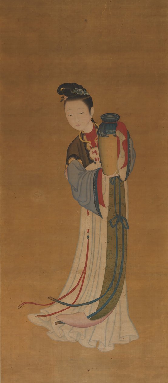 Girl Bringing Jar of Wine, 1700-tallet. af Unbekannt